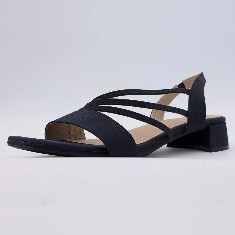 LifeStride Joy 2 Size 9.5W Slingback Deep Navy Fabric Soft System Extra Cushion